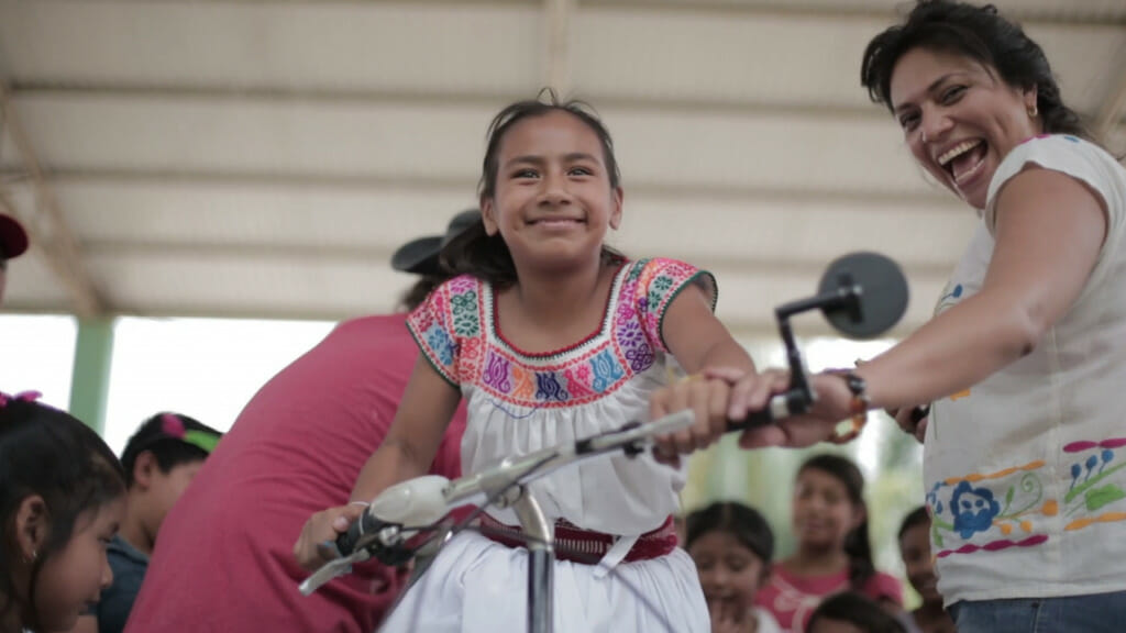 Generating electricity with a Bike Friday Haul-a-Day in Mexico